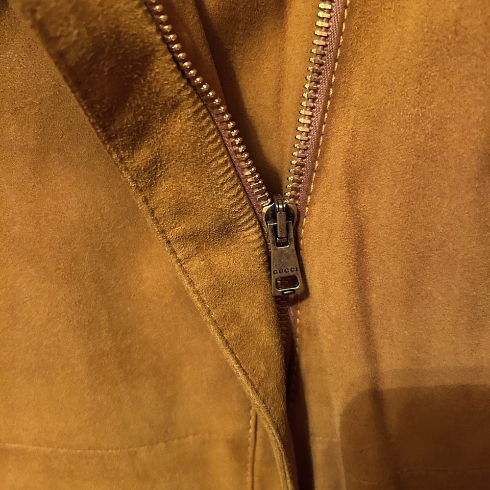 NEW Authentic GUCCI Orange-Brown SUEDE Belted Jacket EUR-... - Picture 7 of 11